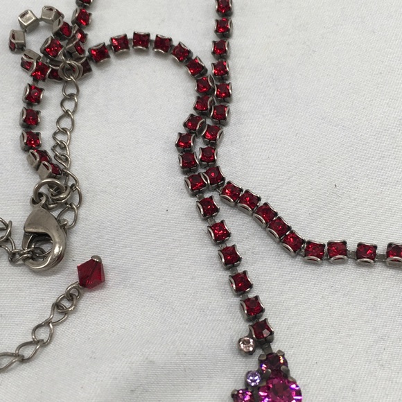 Sorrelli Ruby Red Swarovski Crystal Necklace Matching Bracelet ✅Offers W… - Picture 10 of 14
